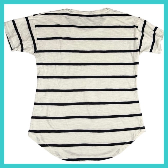 Madewell XXS Striped T-Shirt Relaxed Fit Crew Neck Short Sleeve Top - Picture 2 of 6